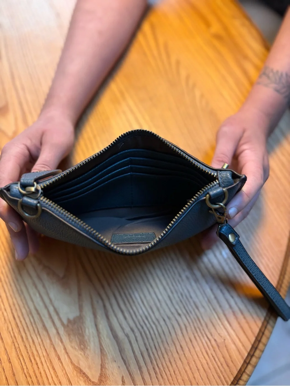 Joy Susan Wristlet Clutch in Navy